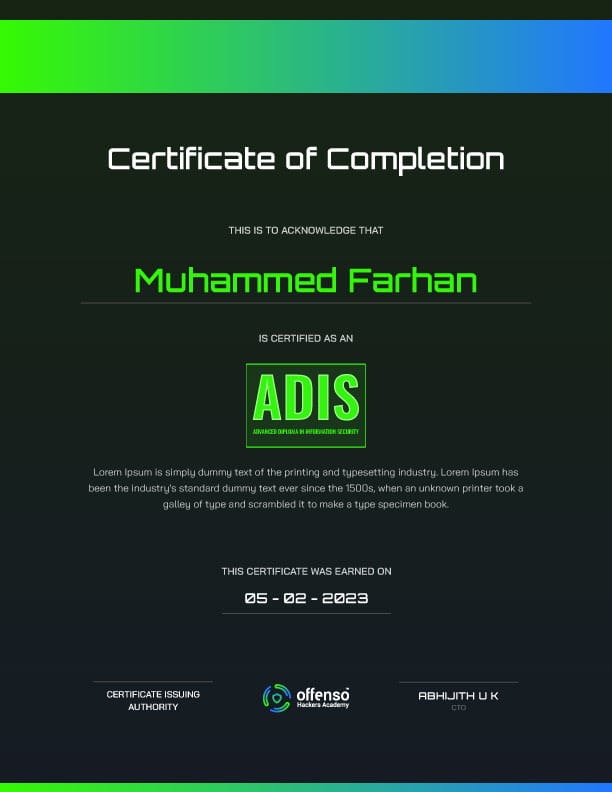 advanced diploma in information security